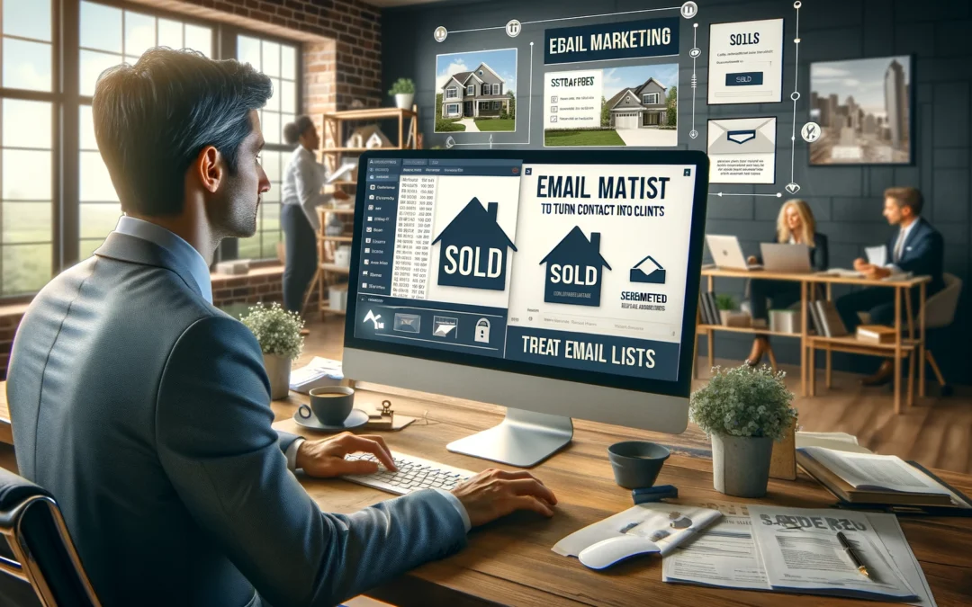 Real estate agent using email marketing to connect with clients and build an email list.