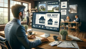 Real estate agent using email marketing to connect with clients and build an email list.